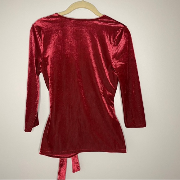 NWT velvet wrap front top - Picture 7 of 14